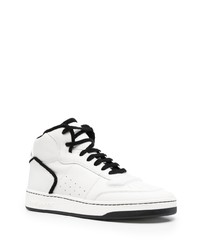 weiße hohe Sneakers aus Leder von Saint Laurent