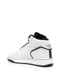 weiße hohe Sneakers aus Leder von Saint Laurent