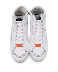 weiße hohe Sneakers aus Leder von Golden Goose