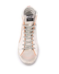 weiße hohe Sneakers aus Leder von Golden Goose