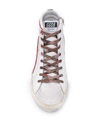 weiße hohe Sneakers aus Leder von Golden Goose