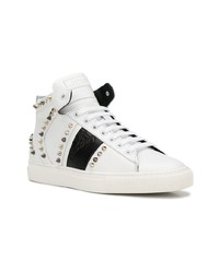 weiße hohe Sneakers aus Leder von Versace Collection