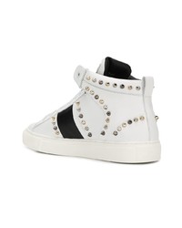 weiße hohe Sneakers aus Leder von Versace Collection