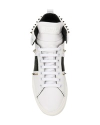 weiße hohe Sneakers aus Leder von Versace Collection