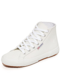 weiße hohe Sneakers aus Leder von Superga