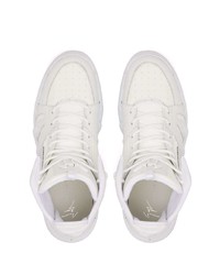 weiße hohe Sneakers aus Leder von Giuseppe Zanotti