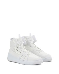 weiße hohe Sneakers aus Leder von Giuseppe Zanotti