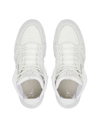 weiße hohe Sneakers aus Leder von Giuseppe Zanotti