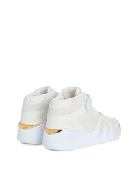 weiße hohe Sneakers aus Leder von Giuseppe Zanotti