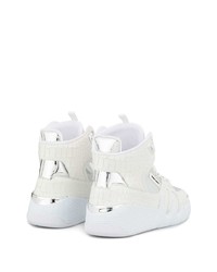 weiße hohe Sneakers aus Leder von Giuseppe Zanotti