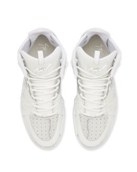 weiße hohe Sneakers aus Leder von Giuseppe Zanotti