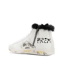 weiße hohe Sneakers aus Leder von Premiata
