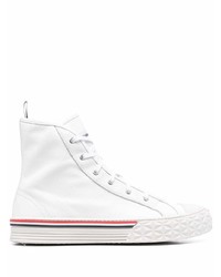 weiße hohe Sneakers aus Leder von Thom Browne