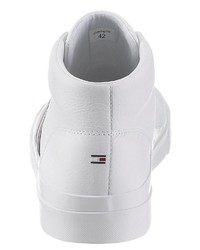weiße hohe Sneakers aus Leder von Tommy Hilfiger