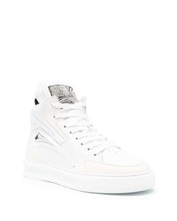 weiße hohe Sneakers aus Leder von Roberto Cavalli