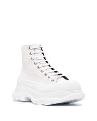 weiße hohe Sneakers aus Leder von Alexander McQueen