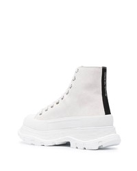 weiße hohe Sneakers aus Leder von Alexander McQueen