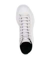 weiße hohe Sneakers aus Leder von Alexander McQueen