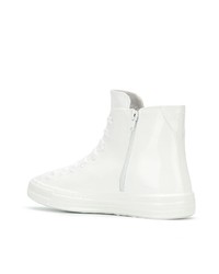 weiße hohe Sneakers aus Leder von Maison Margiela