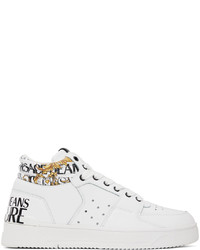 weiße hohe Sneakers aus Leder von VERSACE JEANS COUTURE