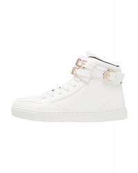 weiße hohe Sneakers aus Leder von Versace