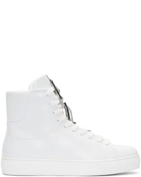 weiße hohe Sneakers aus Leder von Versus