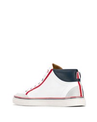 weiße hohe Sneakers aus Leder von Thom Browne