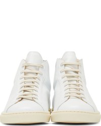 weiße hohe Sneakers aus Leder von Common Projects