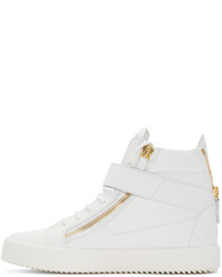 weiße hohe Sneakers aus Leder von Giuseppe Zanotti