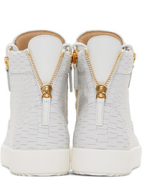 weiße hohe Sneakers aus Leder von Giuseppe Zanotti