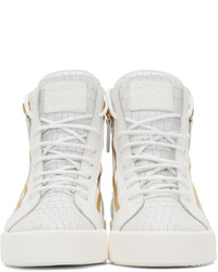 weiße hohe Sneakers aus Leder von Giuseppe Zanotti