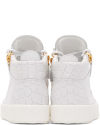 weiße hohe Sneakers aus Leder von Giuseppe Zanotti