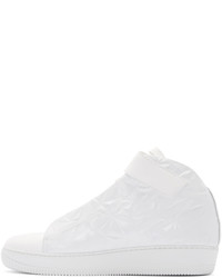 weiße hohe Sneakers aus Leder von Giuliano Fujiwara