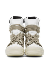 weiße hohe Sneakers aus Leder von Rick Owens