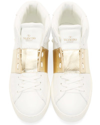 weiße hohe Sneakers aus Leder von Valentino