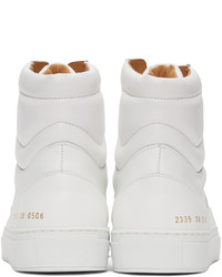 weiße hohe Sneakers aus Leder von Common Projects