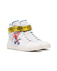 weiße hohe Sneakers aus Leder von Off-White