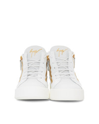 weiße hohe Sneakers aus Leder von Giuseppe Zanotti