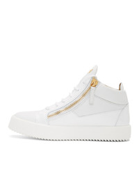 weiße hohe Sneakers aus Leder von Giuseppe Zanotti