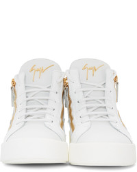 weiße hohe Sneakers aus Leder von Giuseppe Zanotti