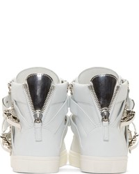 weiße hohe Sneakers aus Leder von Giuseppe Zanotti