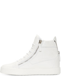 weiße hohe Sneakers aus Leder von Giuseppe Zanotti