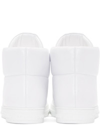 weiße hohe Sneakers aus Leder von Versace