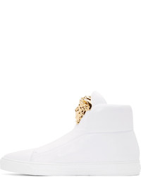 weiße hohe Sneakers aus Leder von Versace