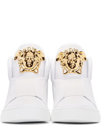 weiße hohe Sneakers aus Leder von Versace