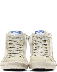 weiße hohe Sneakers aus Leder von Golden Goose