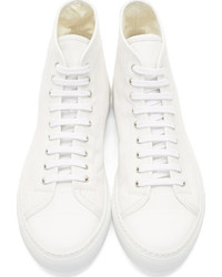 weiße hohe Sneakers aus Leder von Common Projects