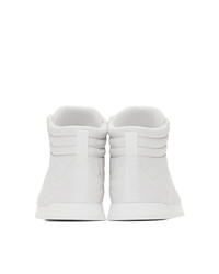 weiße hohe Sneakers aus Leder von Fendi