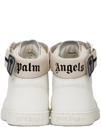 weiße hohe Sneakers aus Leder von Palm Angels