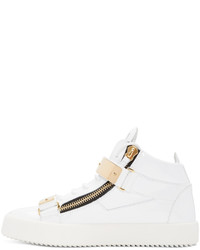 weiße hohe Sneakers aus Leder von Giuseppe Zanotti